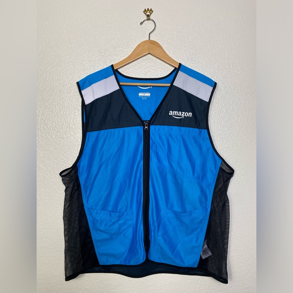 Amazon Vest Mens XL Blue Work Delivery Uniform Adult Unisex Extra Large
